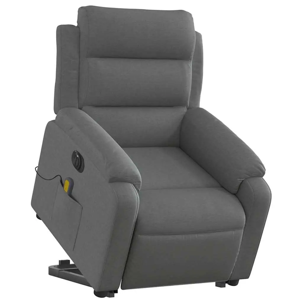 Electric Massage Recliner Chair for Living Room Grey Fabric