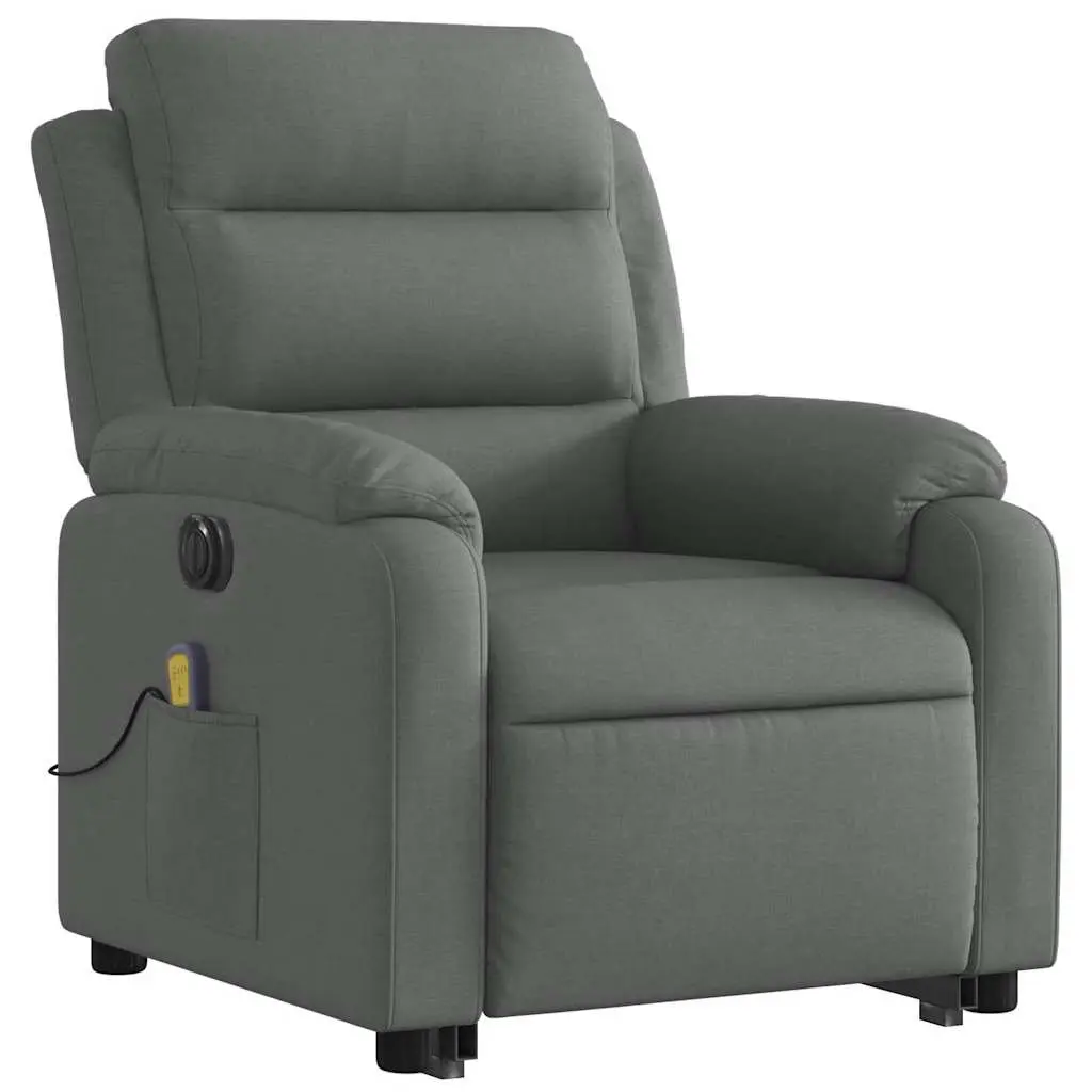 Electric Massage Recliner Chair for Living Room Grey Fabric
