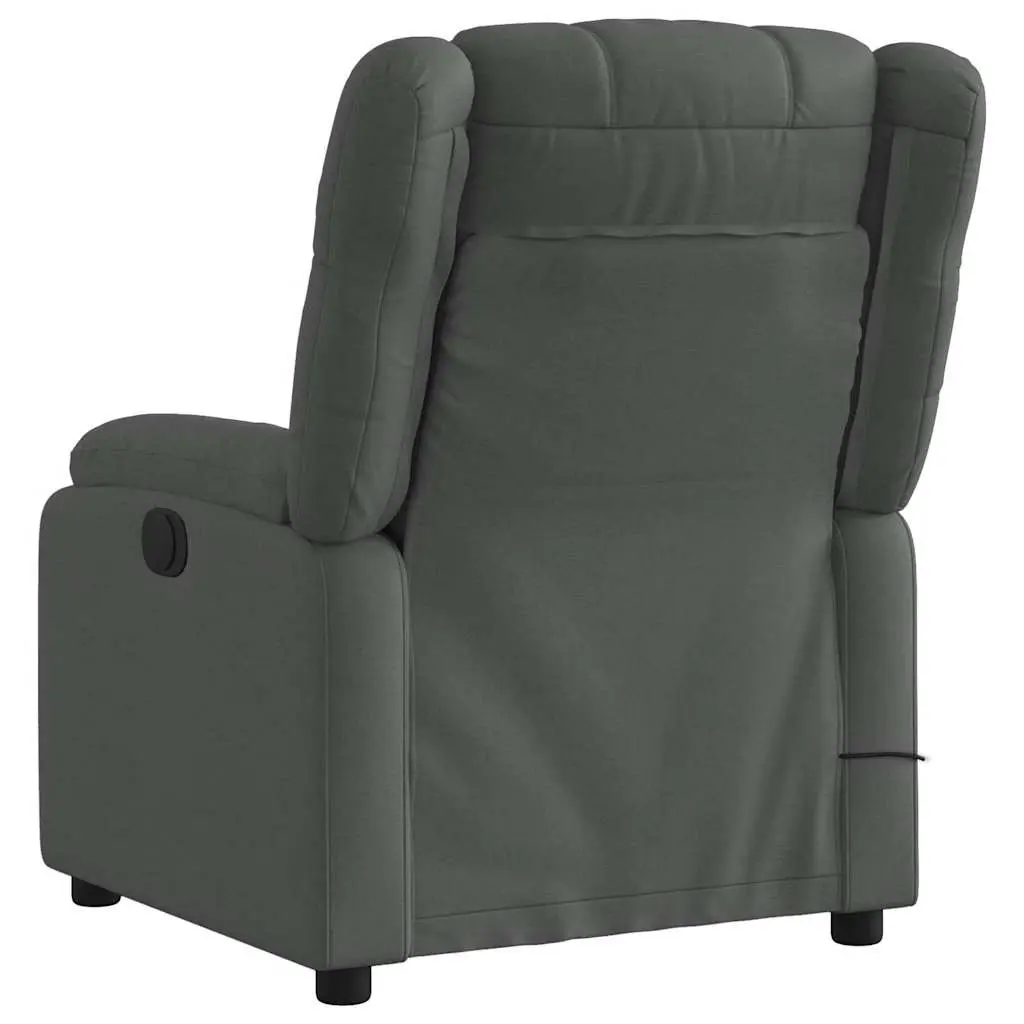 Massage Recliner Chair for Living Room Grey Fabric Manual Reclining with Vibration Massage Function