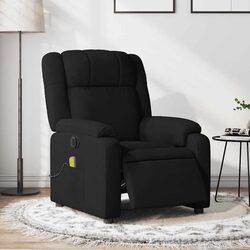 Electric Massage Recliner Chair Specs: Black Fabric, USB Power
