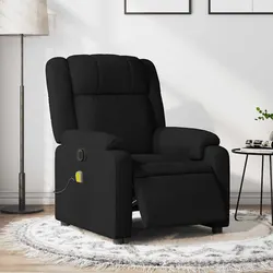 Electric Massage Recliner Chair Specs: Black Fabric, USB Power
