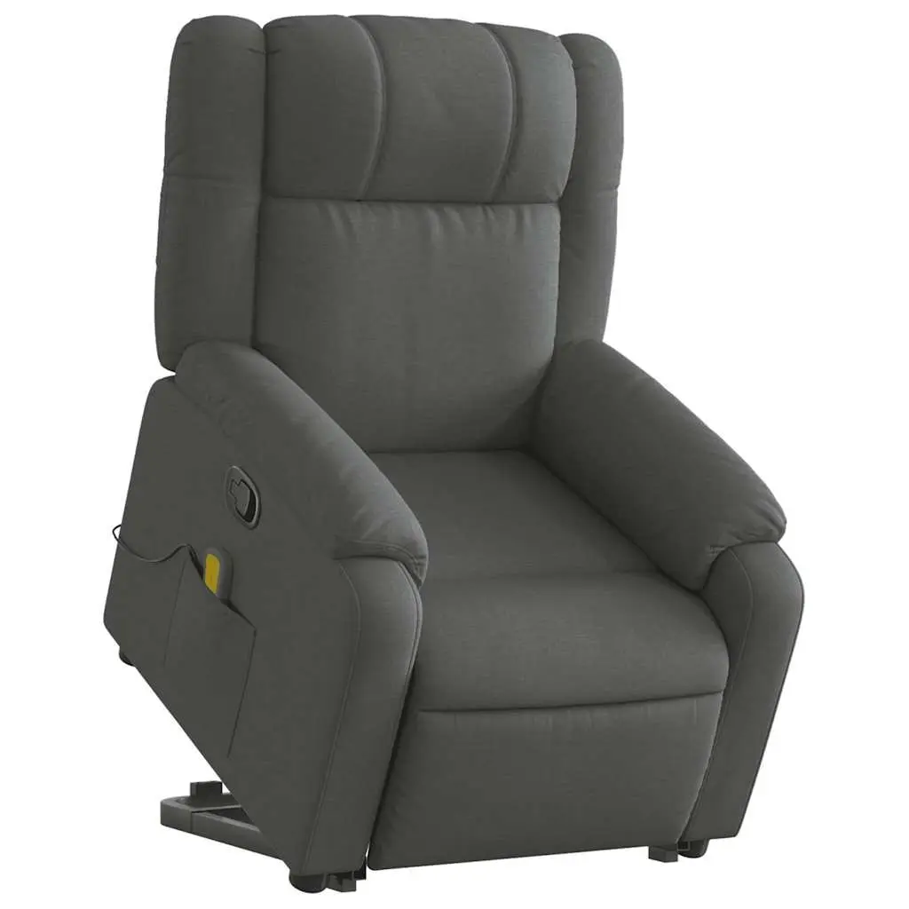 Massage Recliner Chair Electric for Home Grey Fabric 135 Degrees