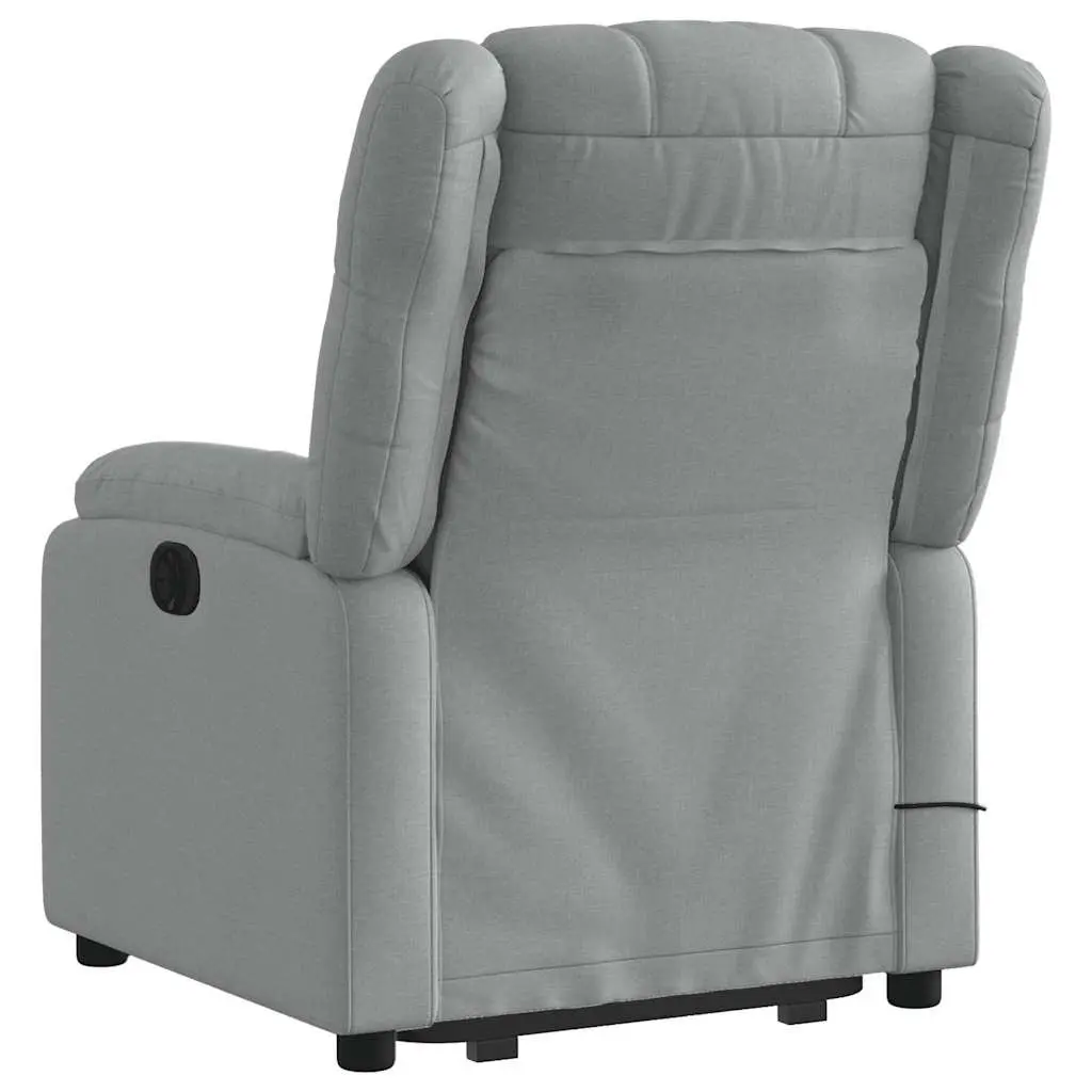 Electric Massage Chair for Living Room Grey Fabric Power Lift Recline