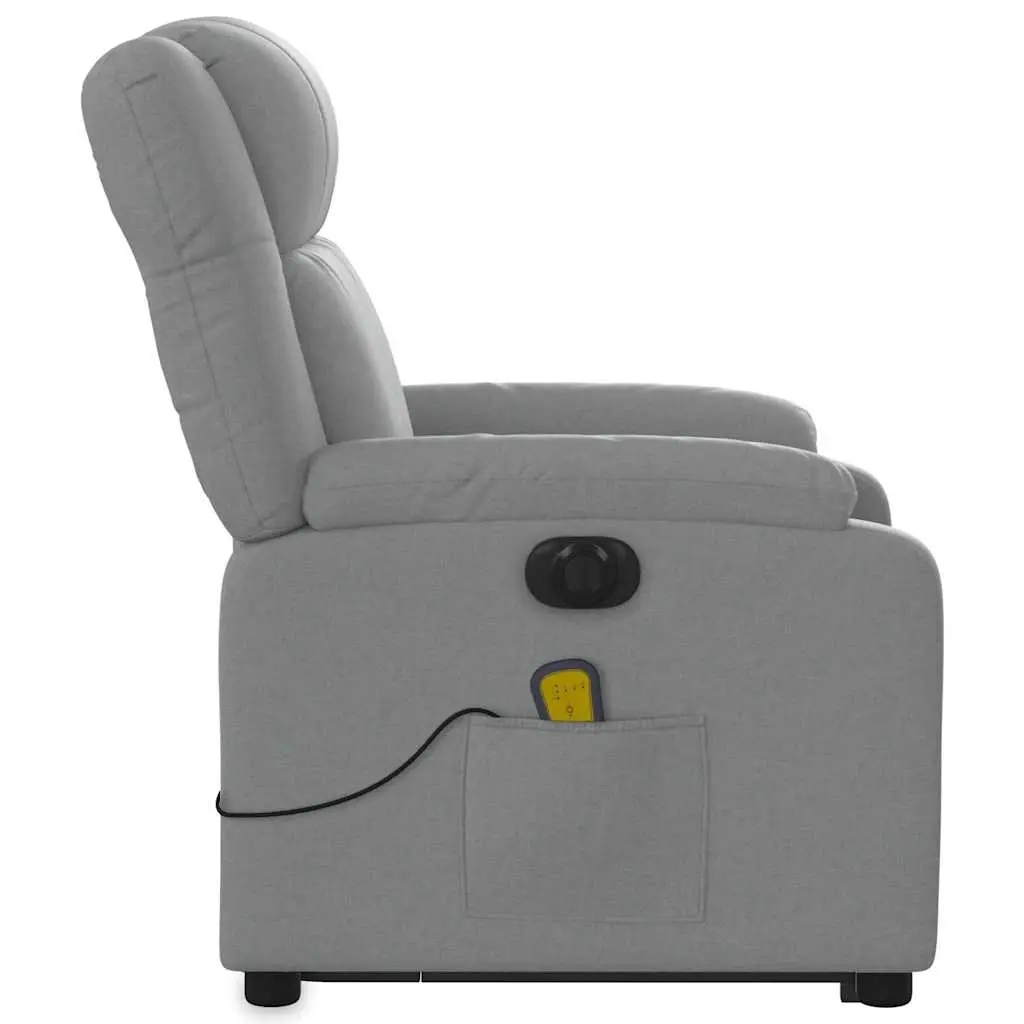 Electric Massage Chair for Living Room Grey Fabric Power Lift Recline