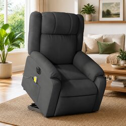 Electric Recliner Chair Specifications: Grey Fabric Massage