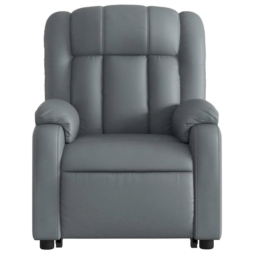 Grey Faux Leather Electric Recliner