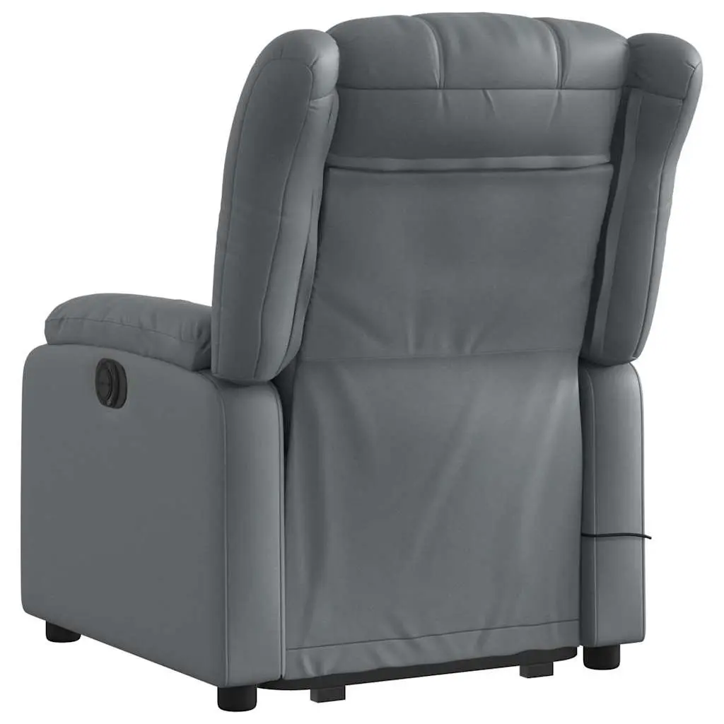 Grey Faux Leather Electric Recliner