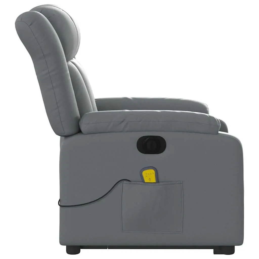 Grey Faux Leather Electric Recliner
