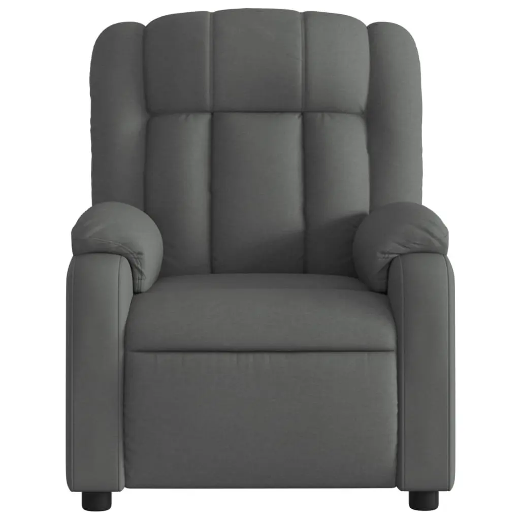 Recliner Armchair Living Room Grey Fabric Padded Seat Backrest