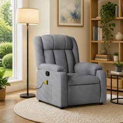 Specifications of Light Grey Fabric Recliner Chair