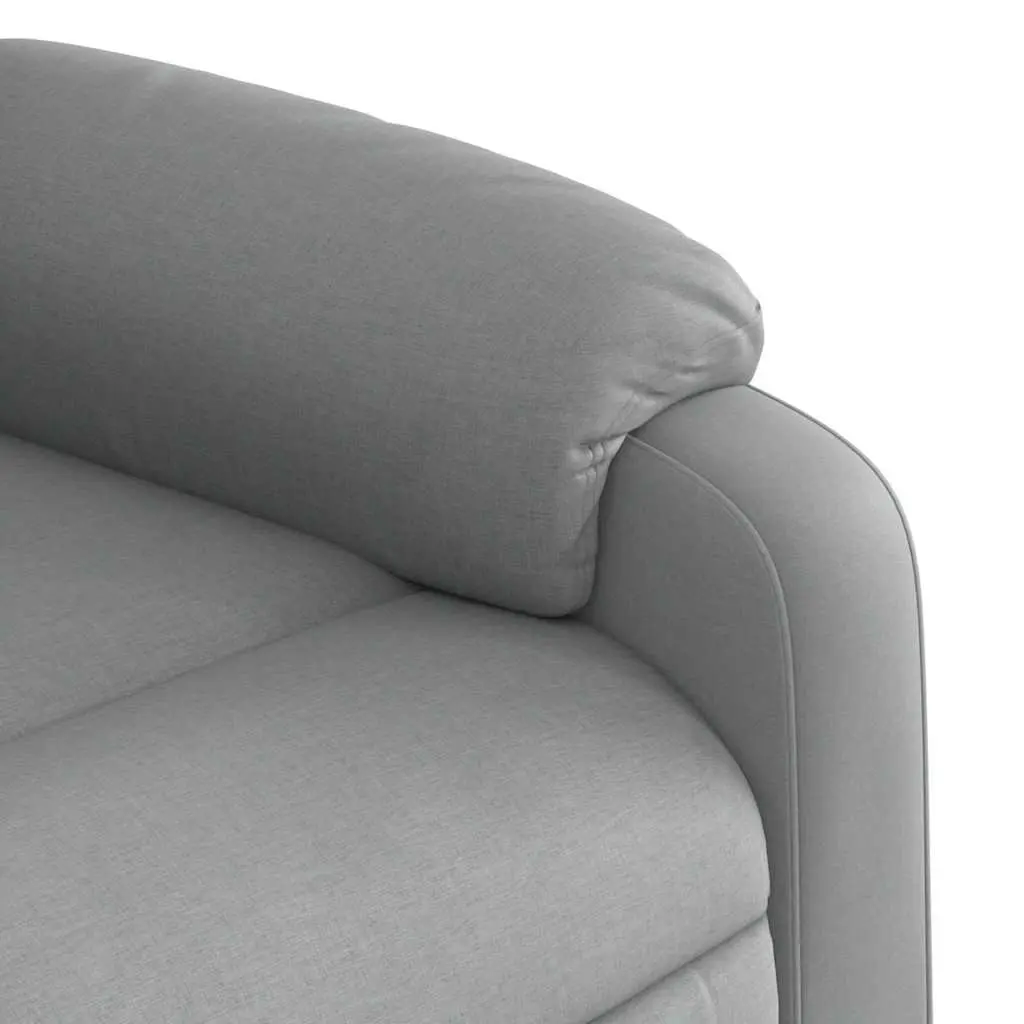 Massage Recliner Chair for Living Room Light Grey Fabric Manual Recline