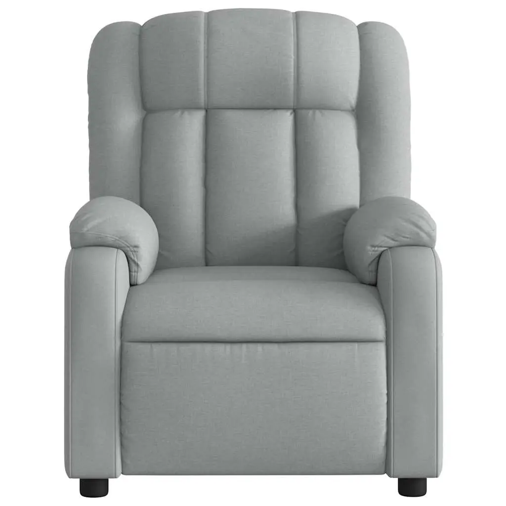 Electric Massage Recliner Chair Grey Fabric Armchair Adjustable Footrest
