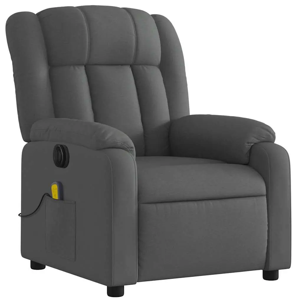 Electric Massage Recliner Chair for Living Room Grey Fabric 135 Degrees