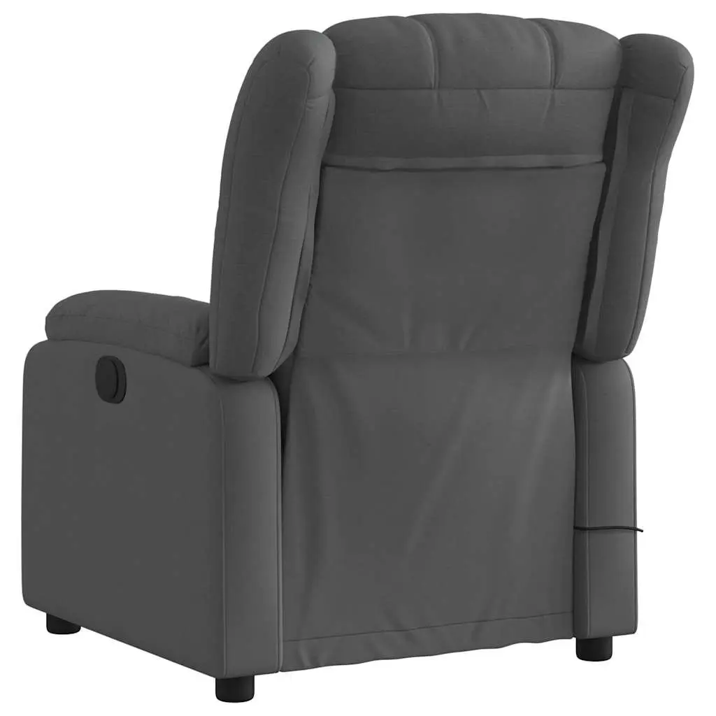Electric Massage Recliner Chair for Living Room Grey Fabric 135 Degrees