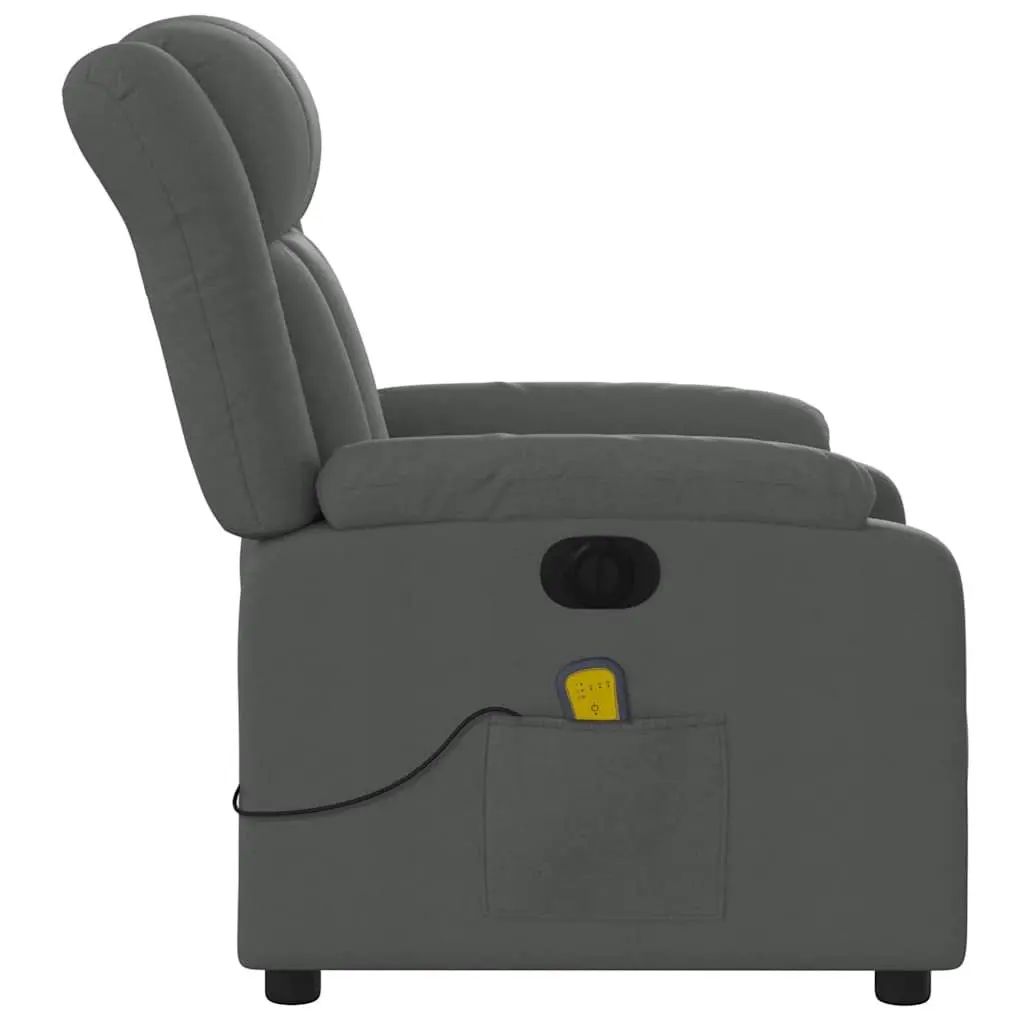 Electric Massage Recliner Chair for Living Room Grey Fabric 135 Degrees
