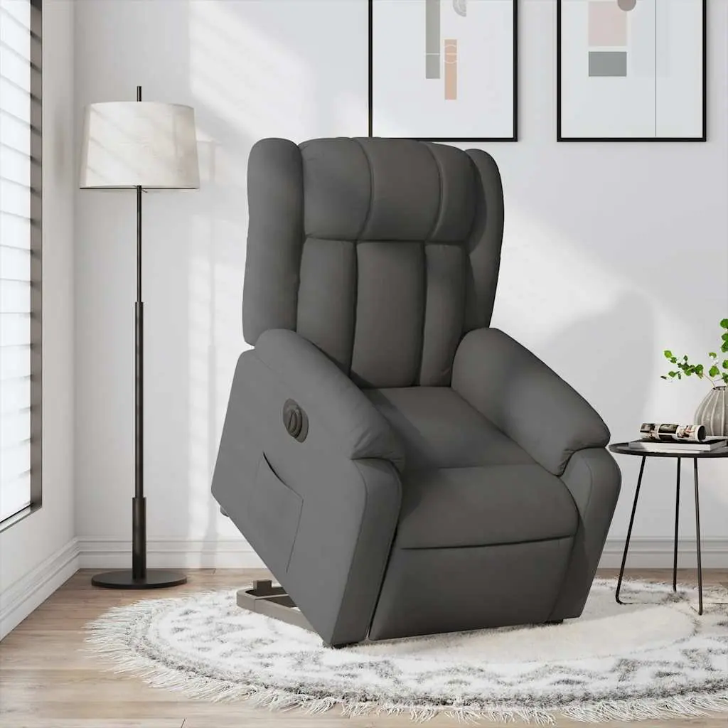 Electric Stand Up Recliner Chair for Elderly Grey Fabric