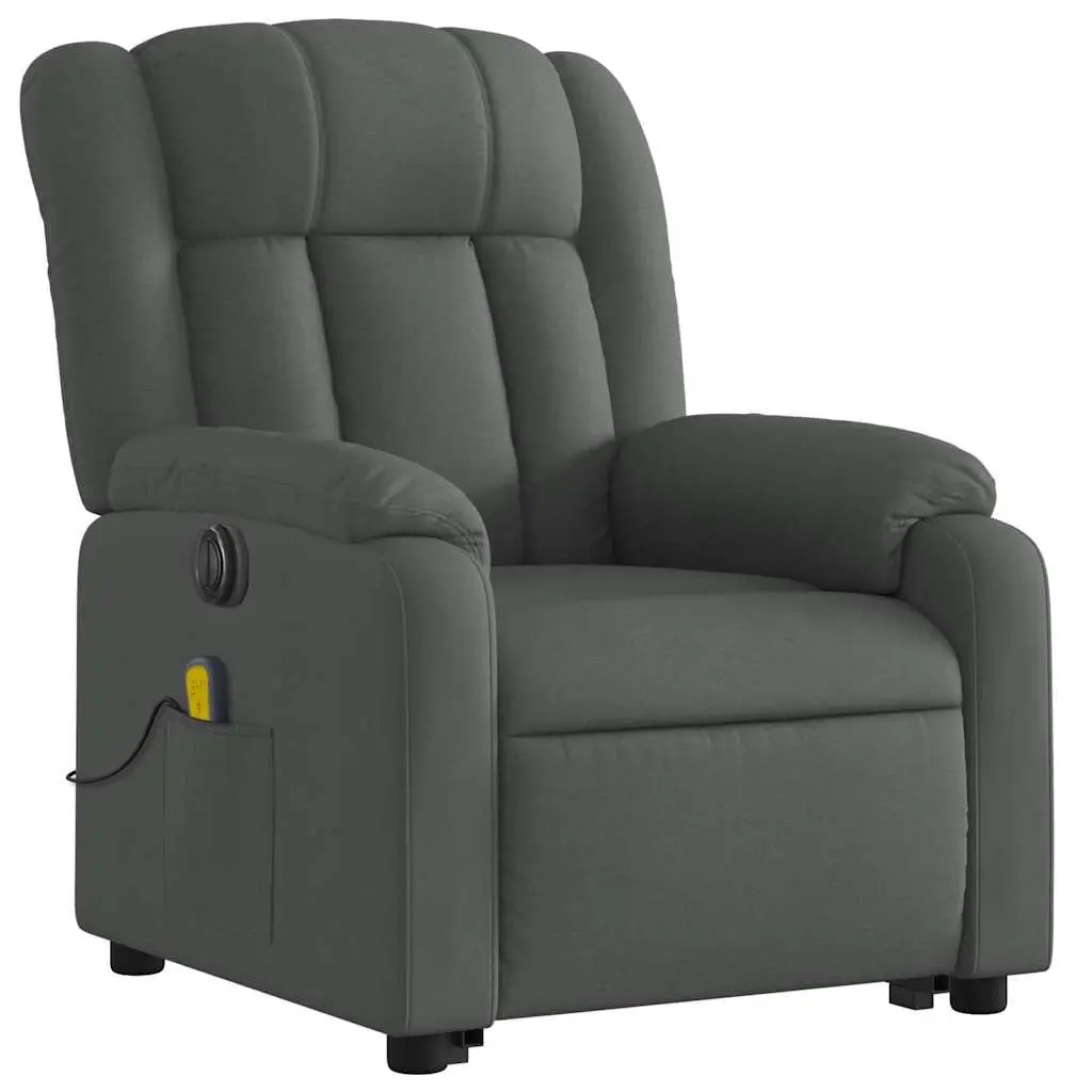 Electric Massage Recliner Chair for Living Room Grey Fabric