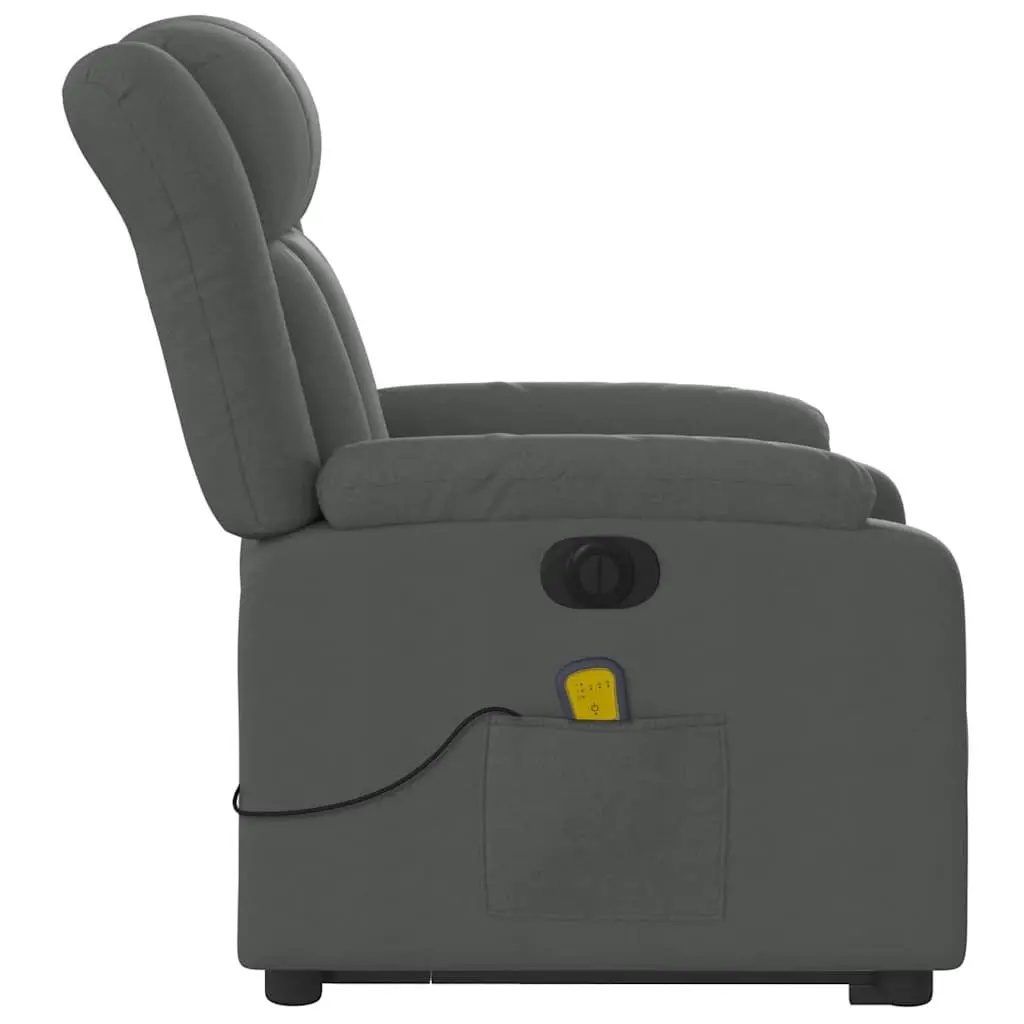 Electric Massage Recliner Chair for Living Room Grey Fabric