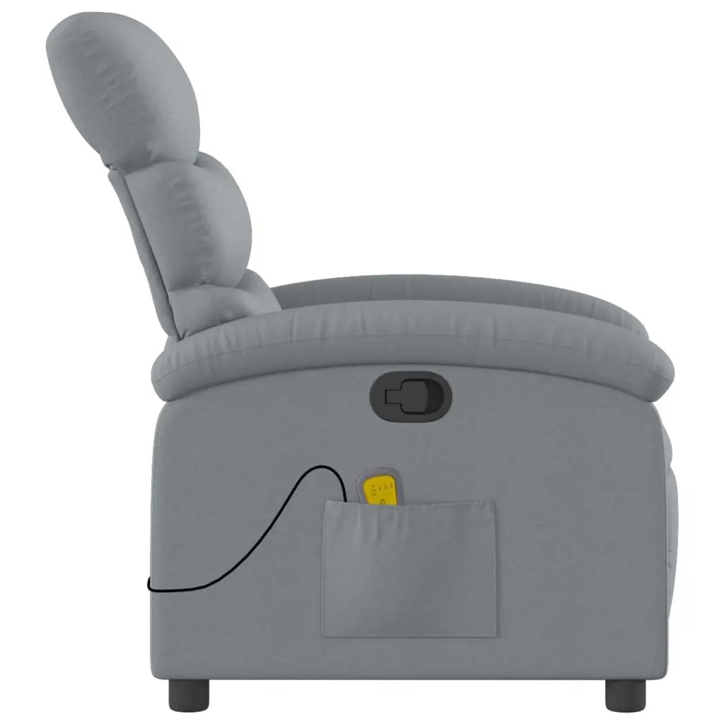 Grey Fabric Massage Recliner Chair