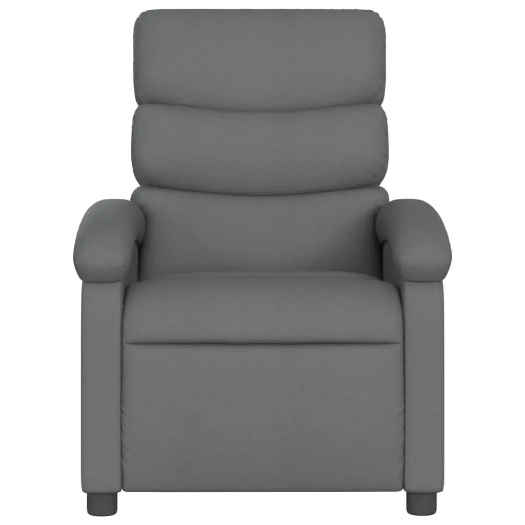 Massage Recliner Chair for Living Room Grey Fabric Manual Recline Vibration