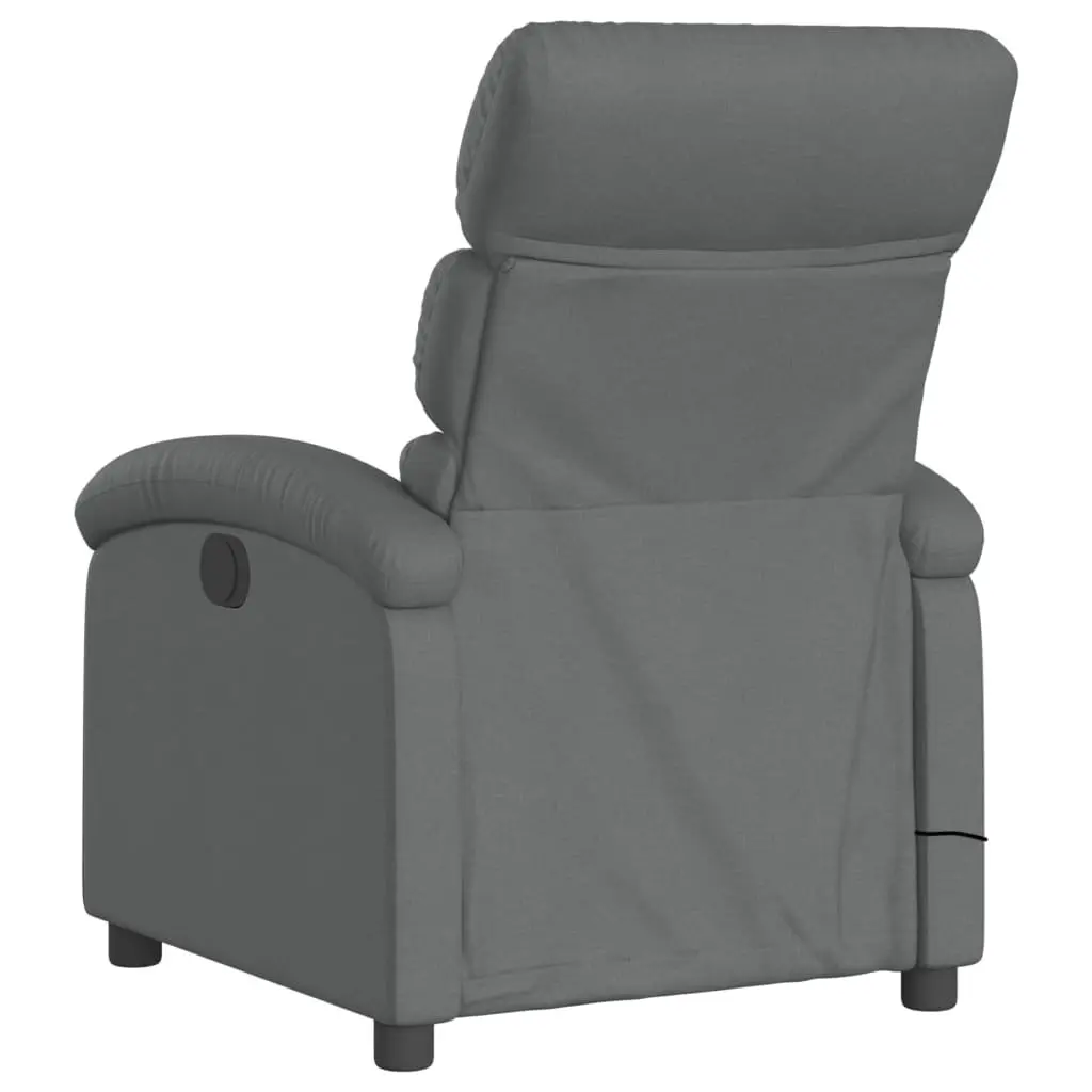 Massage Recliner Chair for Living Room Grey Fabric Manual Recline Vibration