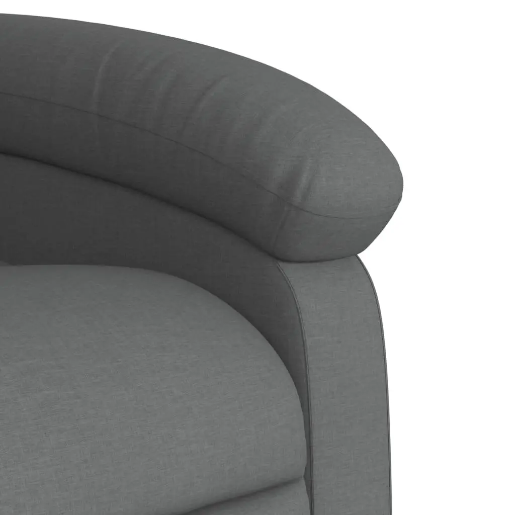 Massage Recliner Chair for Living Room Grey Fabric Manual Recline Vibration