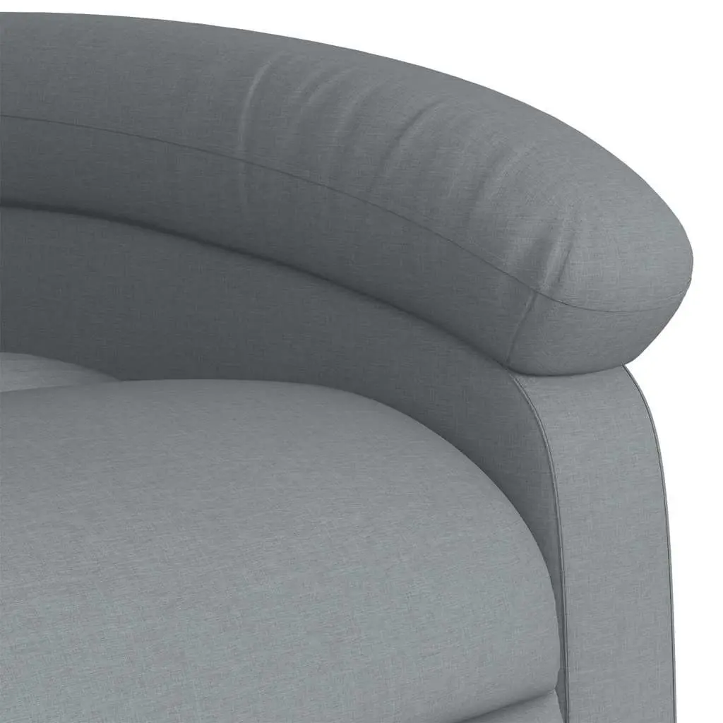 Massage Recliner Chair for Living Room Grey Fabric Manual Recline 135 Degree