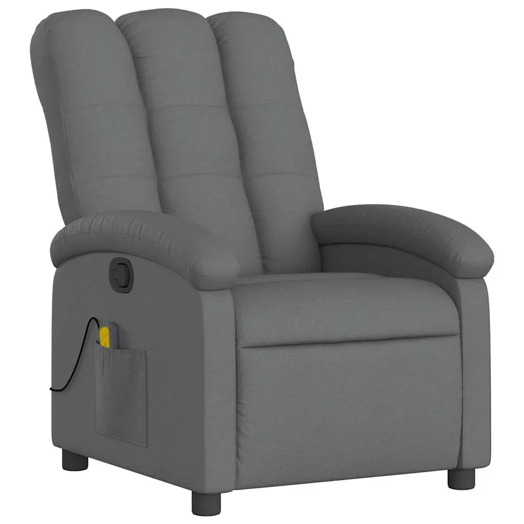 Grey Fabric Manual Recline Massage Chair