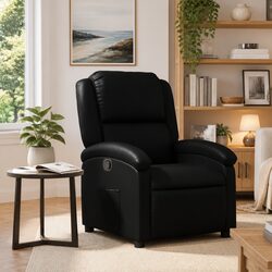 Specifications of Manual Recliner Armchair in Black Faux Leather