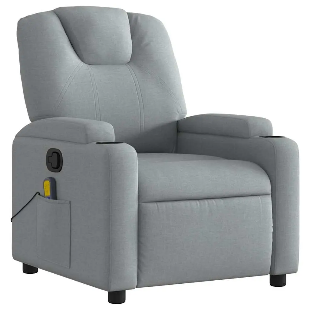 Massage Recliner Chair for Living Room or Bedroom Manual Reclining Grey Fabric