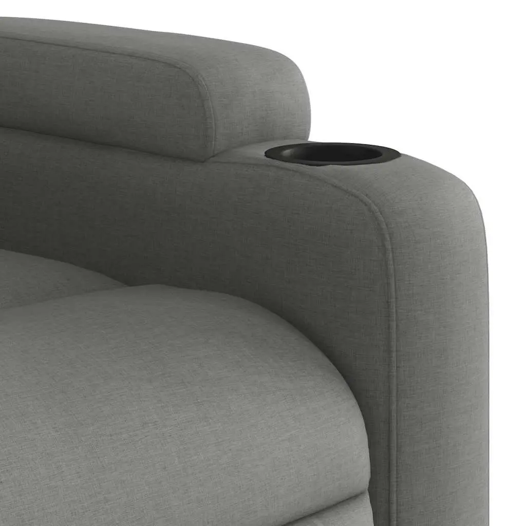 Massage Recliner Chair for Living Room Bedroom Grey Fabric Manual Reclining 135 Degrees with 6 Vibration Points