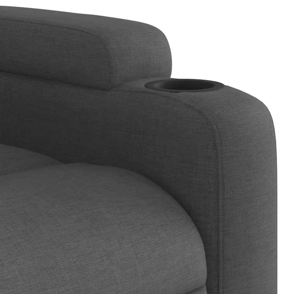 Massage Recliner Chair for Living Room Grey Fabric Manual Reclining 135 Degrees