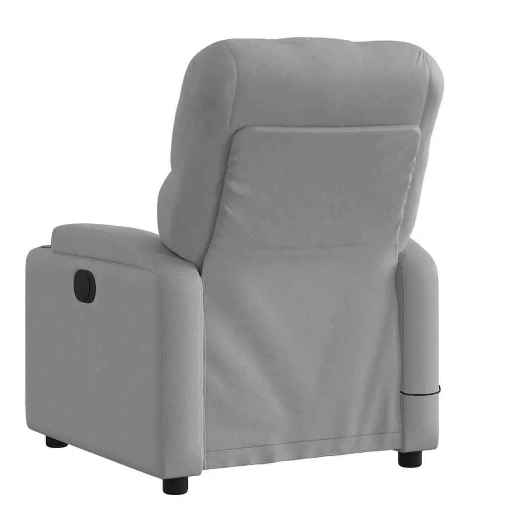Massage Recliner Chair Living Room Grey Fabric Manual Recline Vibration