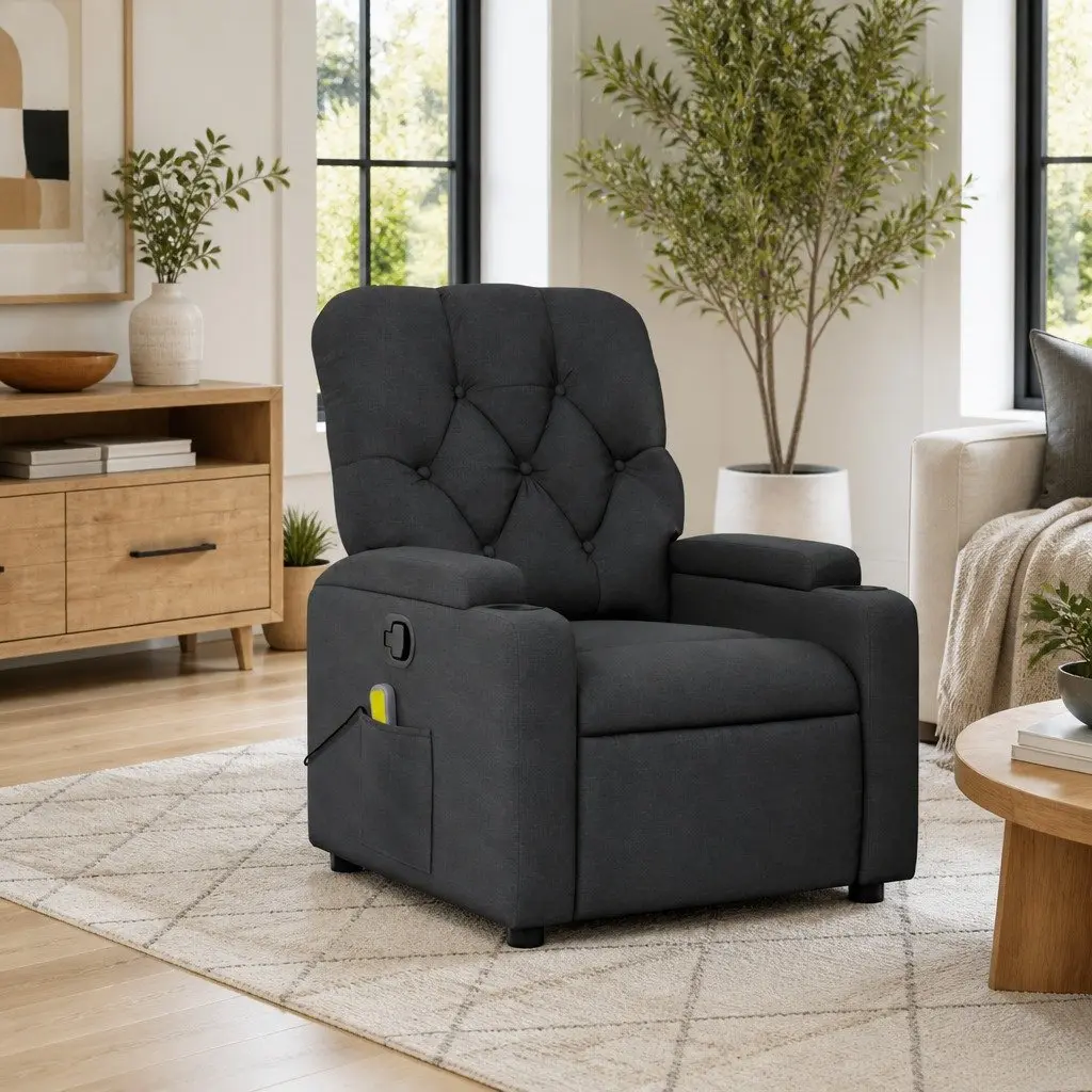 Grey Manual Reclining Chair with Massage
