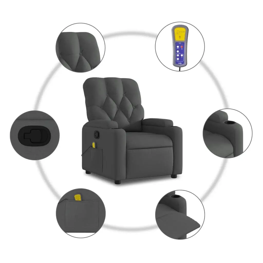 Grey Manual Reclining Chair with Massage