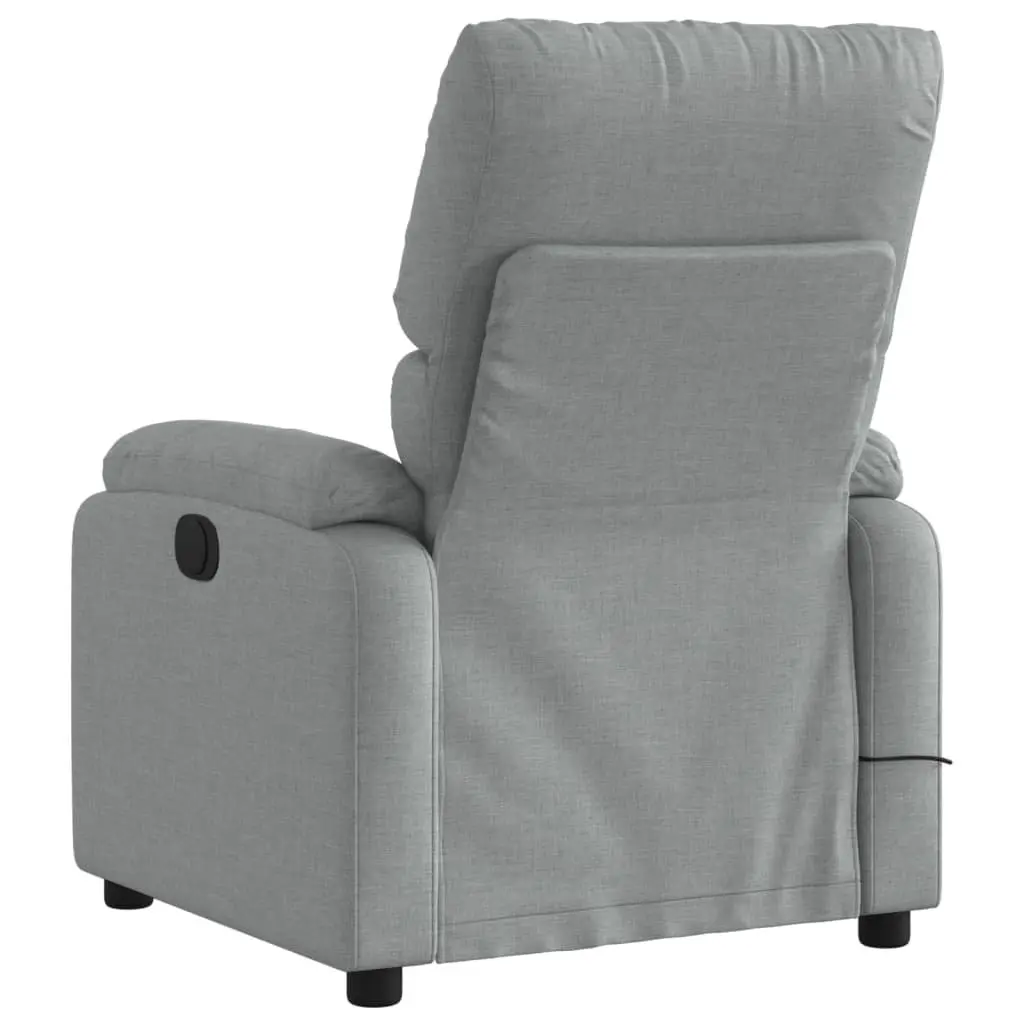 Massage Recliner Chair Living Room Grey Fabric Manual Recline 135 Degrees
