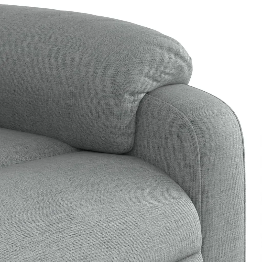 Massage Recliner Chair Living Room Grey Fabric Manual Recline 135 Degrees