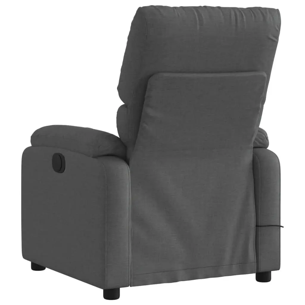 Massage Recliner Chair Living Room Grey Fabric Manual Recline Vibration Armchair