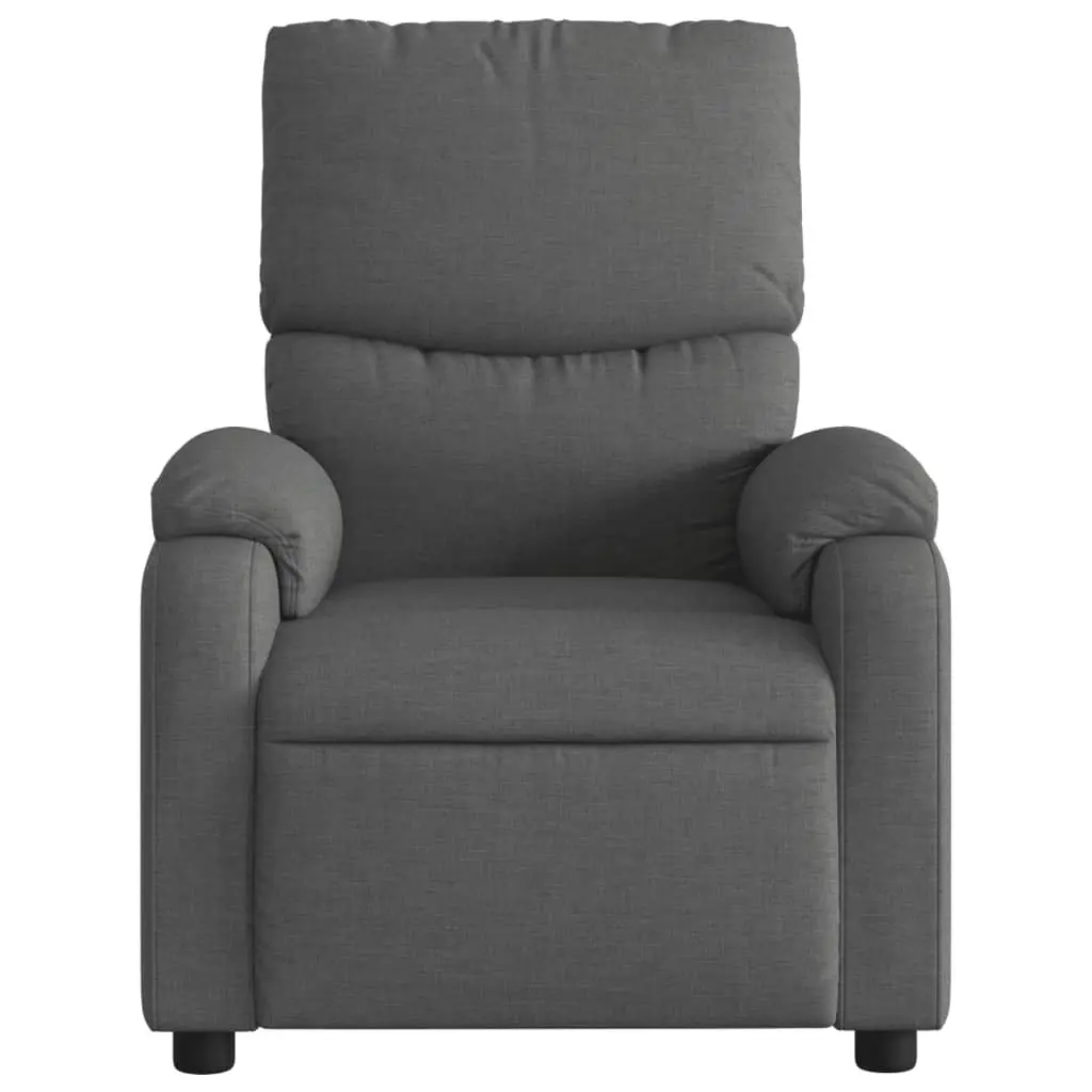 Massage Recliner Chair Living Room Grey Fabric Manual Recline Vibration Armchair