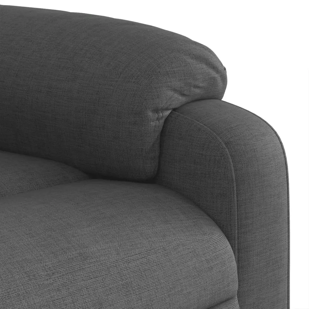 Massage Recliner Chair Living Room Grey Fabric Manual Recline Vibration Armchair