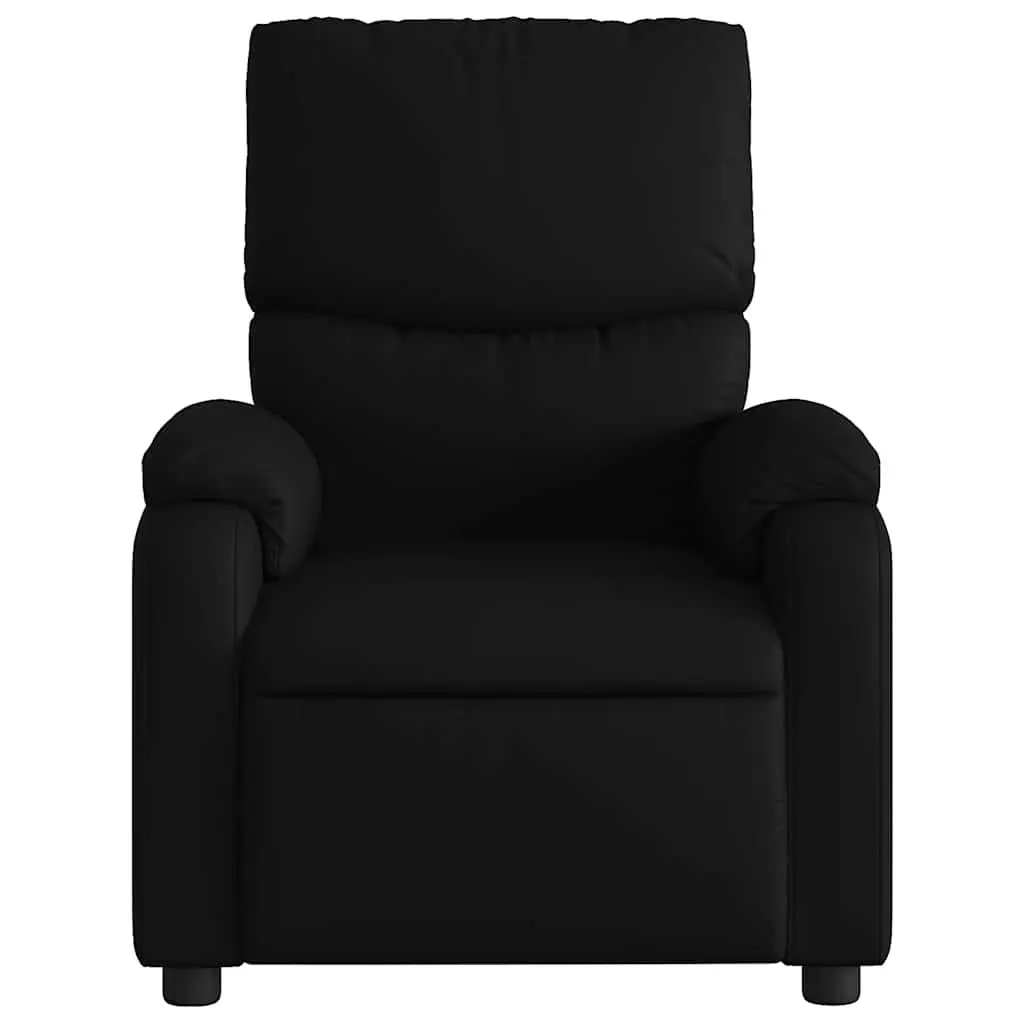 Massage Recliner Chair for Home Black Faux Leather Manual Recline 135 Degree