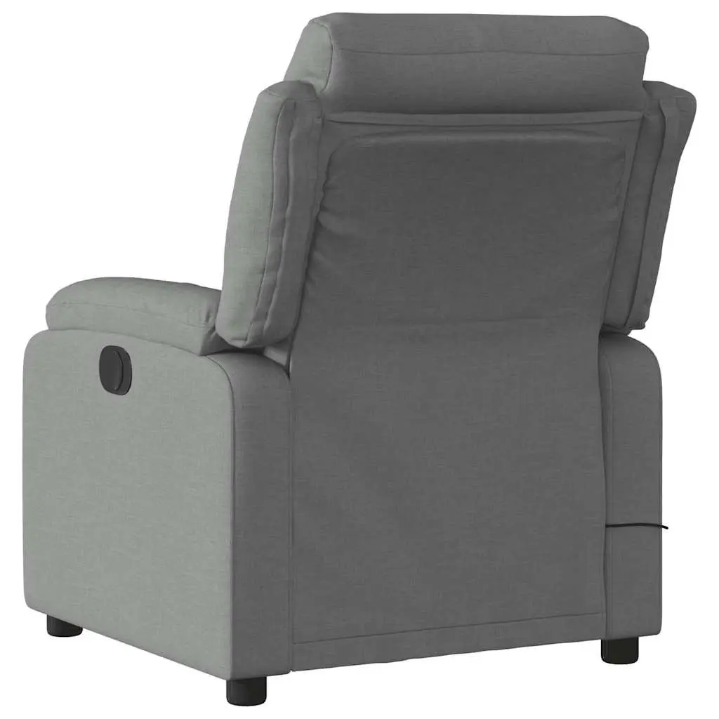 Massage Recliner Chair for Living Room Manual Recline Vibration 6 Point Grey Fabric