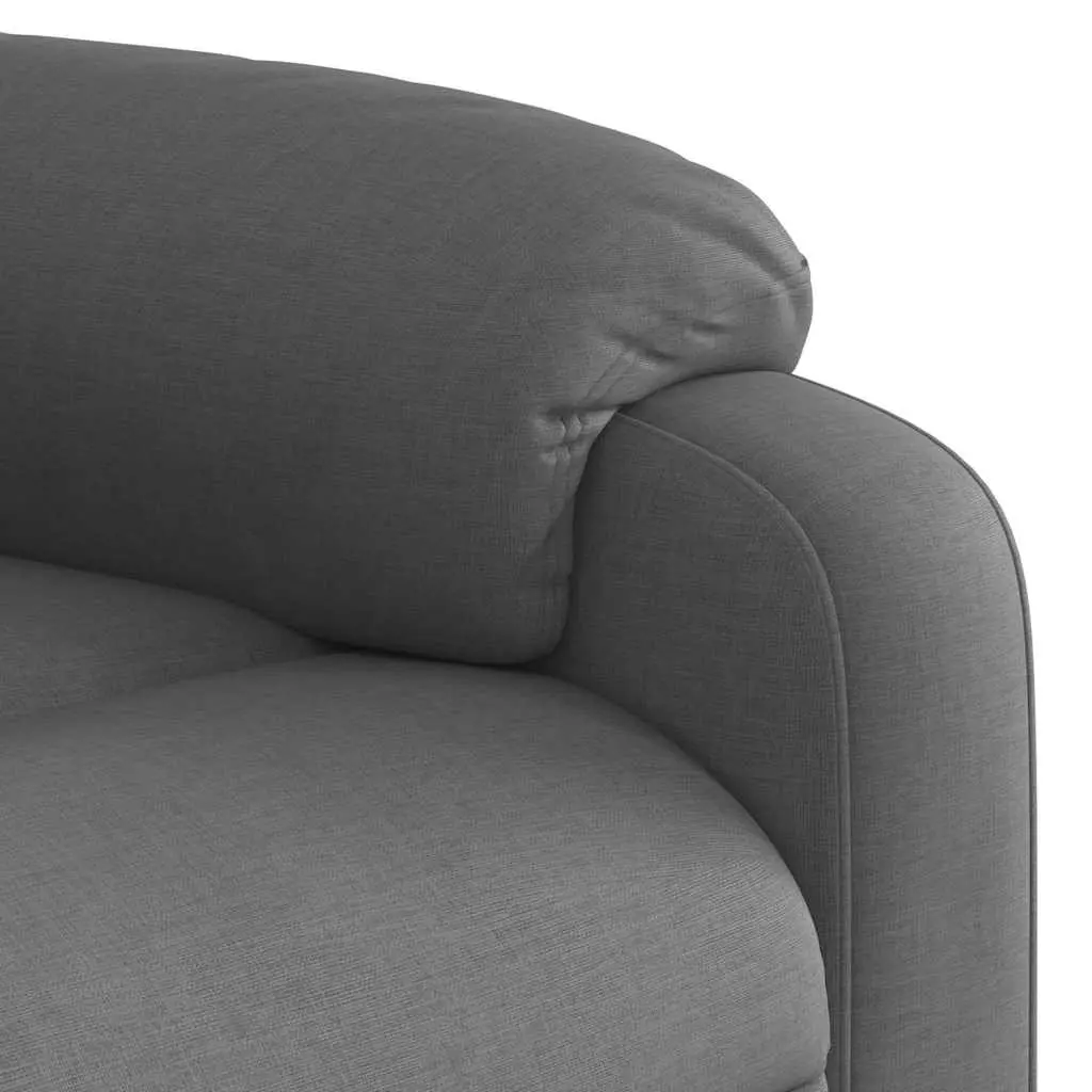Massage Recliner Chair for Living Room Manual Recline Vibration 6 Point Grey Fabric