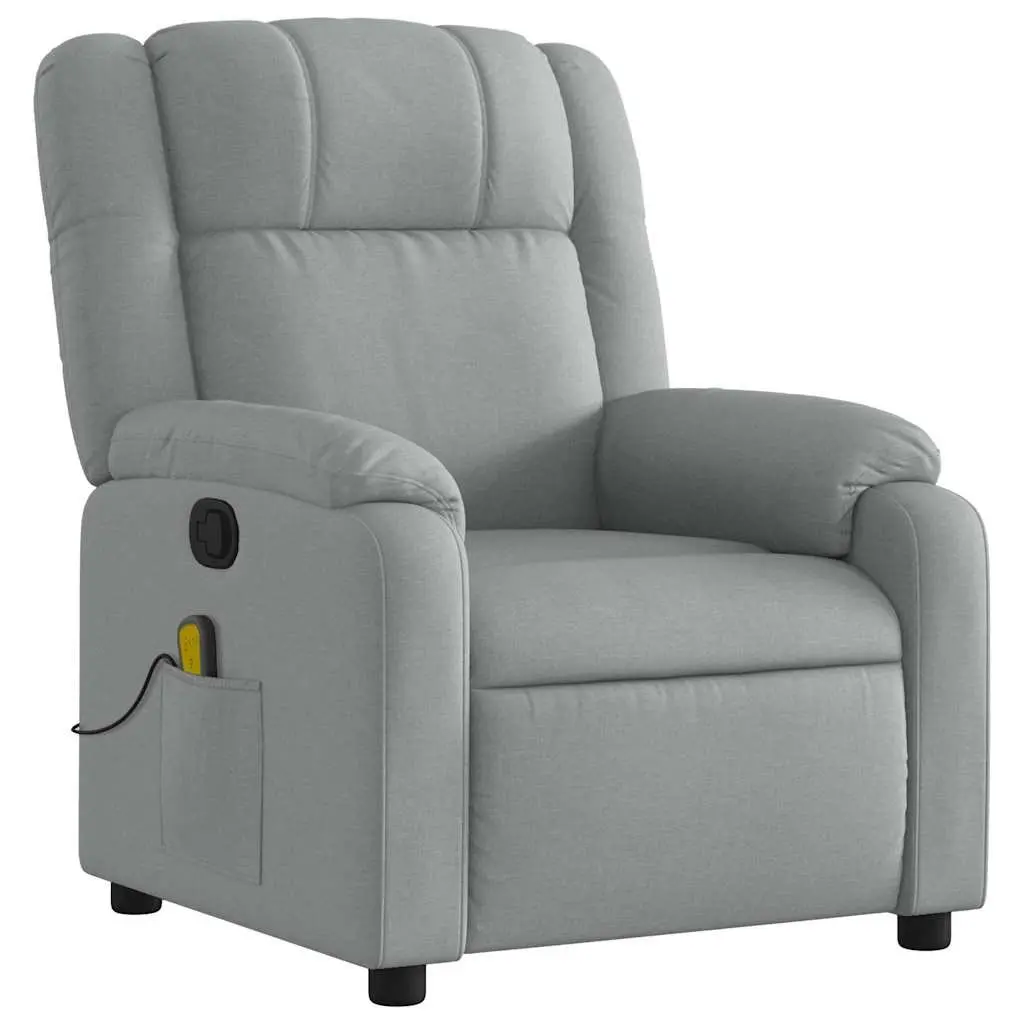 Light Grey Fabric Reclining Massage Chair with 6 Points