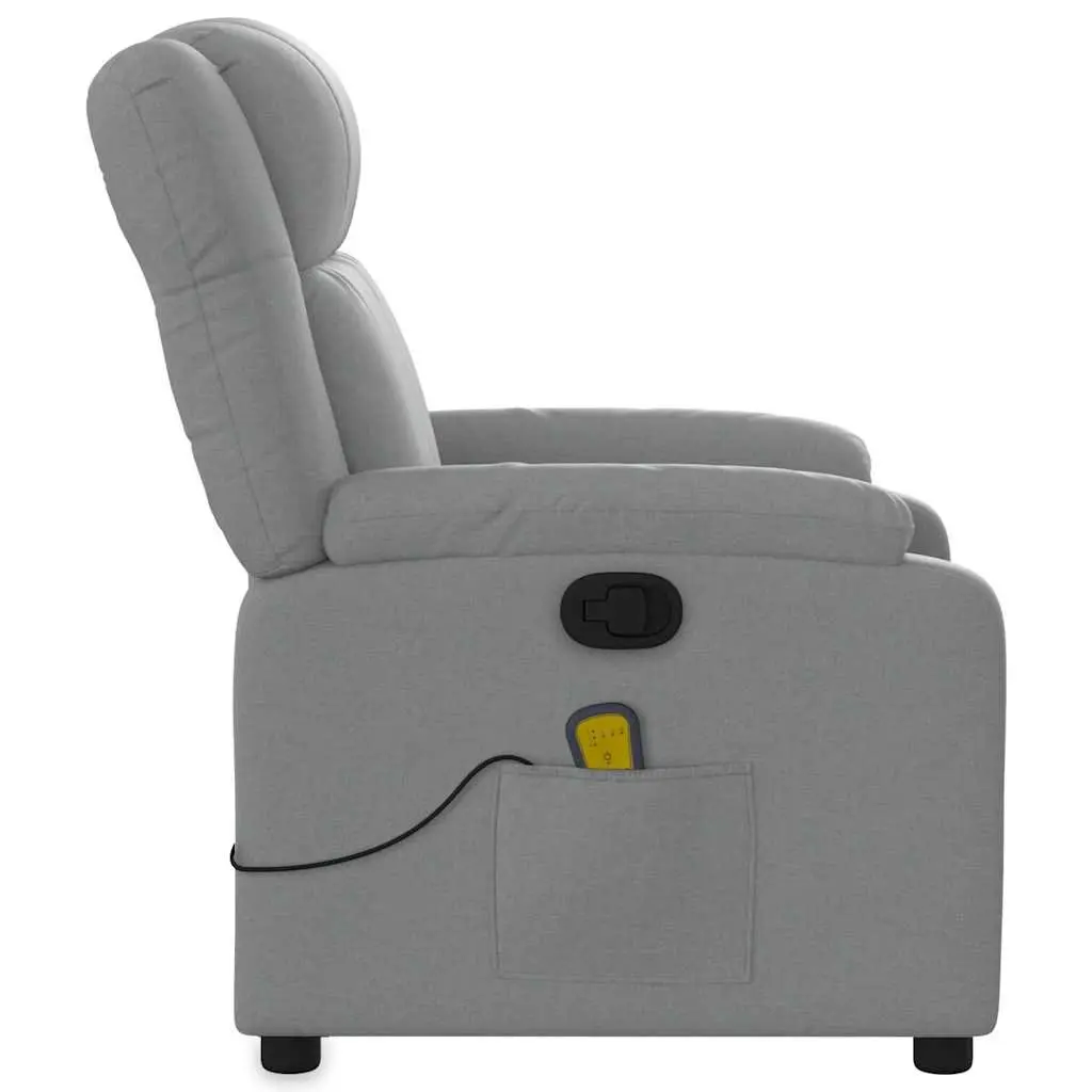 Light Grey Fabric Reclining Massage Chair with 6 Points