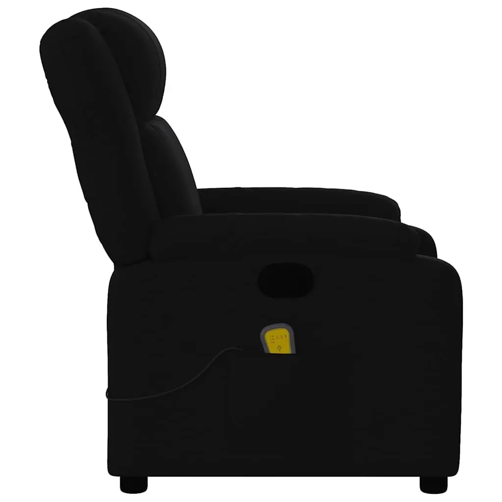 Massage Recliner Chair for Living Room Black Fabric Manual Recline 135 Degrees