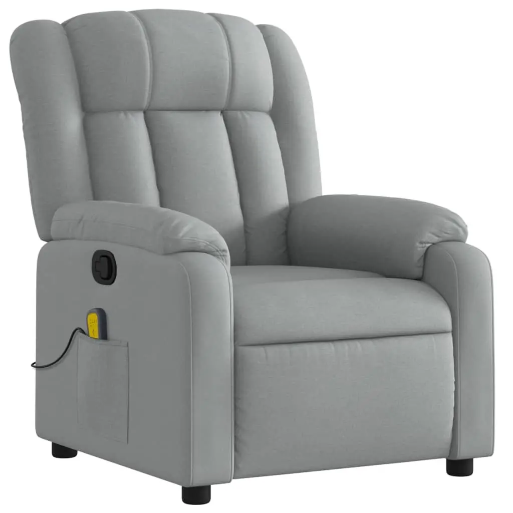 Massage Recliner Chair Living Room Bedroom Manual Adjustable Grey Fabric