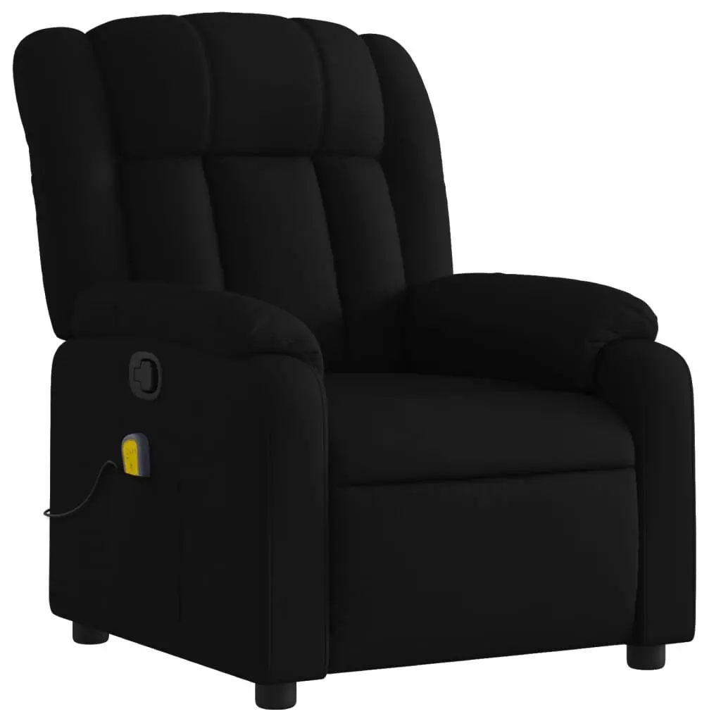 Massage Recliner Chair for Living Room Black Fabric Manual 135 Degrees