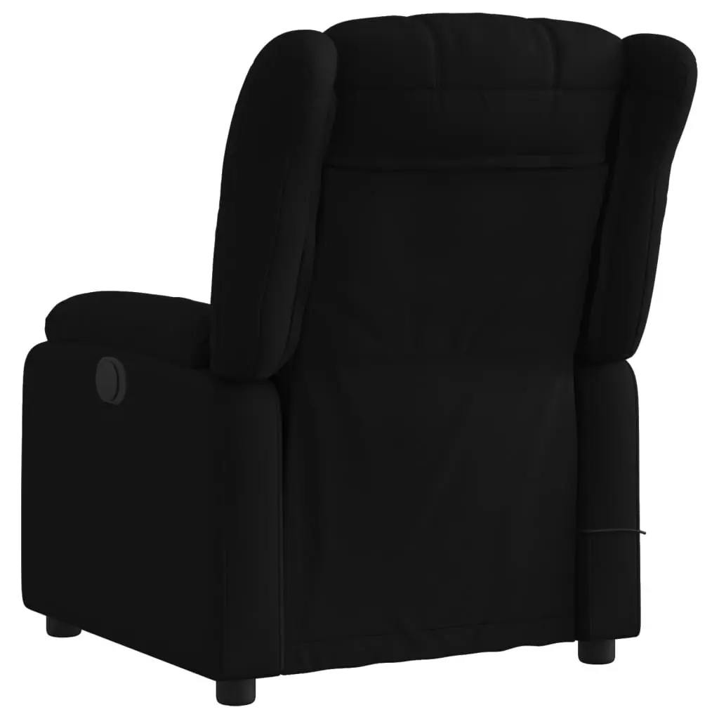 Massage Recliner Chair for Living Room Black Fabric Manual 135 Degrees