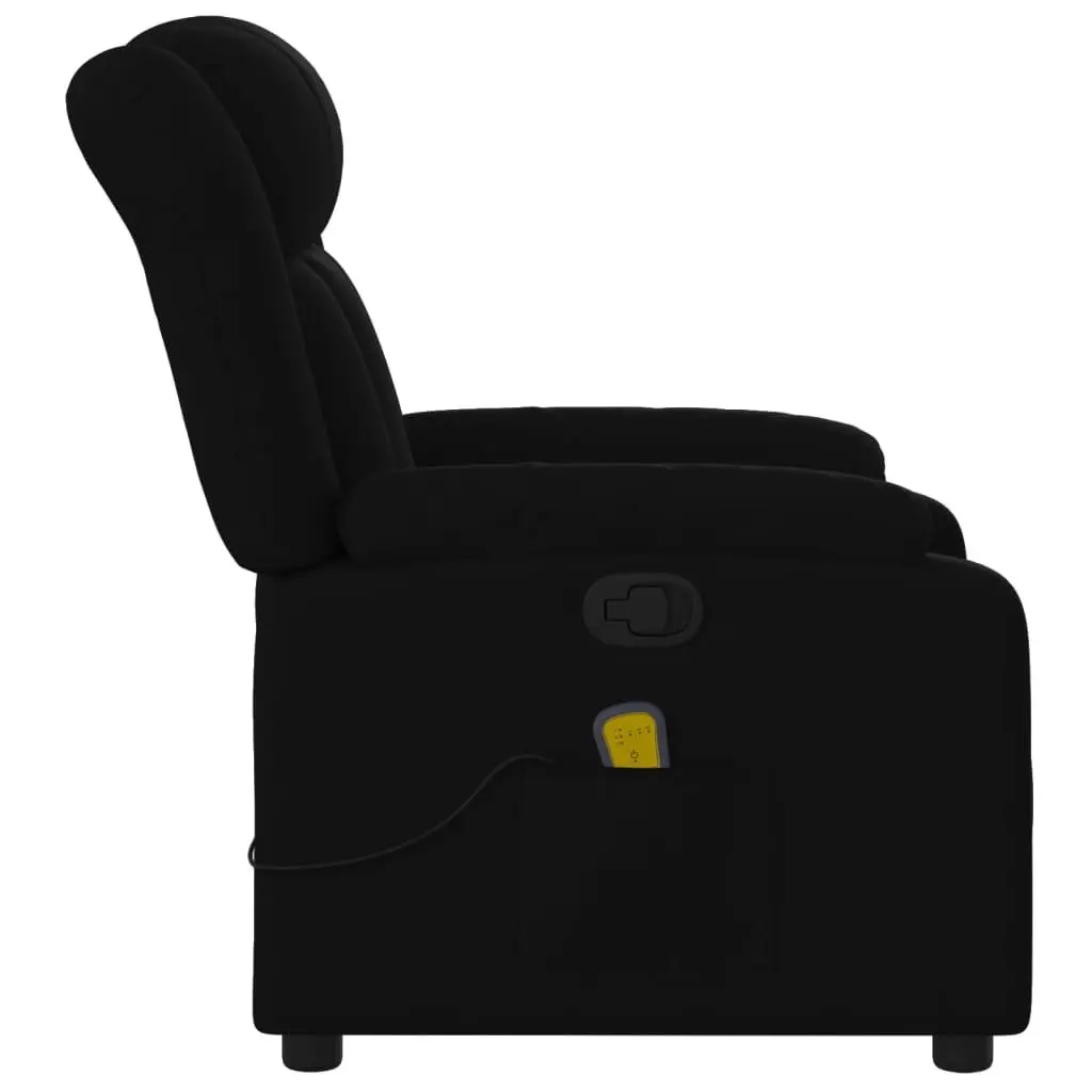 Massage Recliner Chair for Living Room Black Fabric Manual 135 Degrees